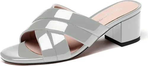 Vista 17 de WAYDERNS Sandalias de tacón bajo con puntera abierta y tacón bajo para mujer, de 2 pulgadas Beige