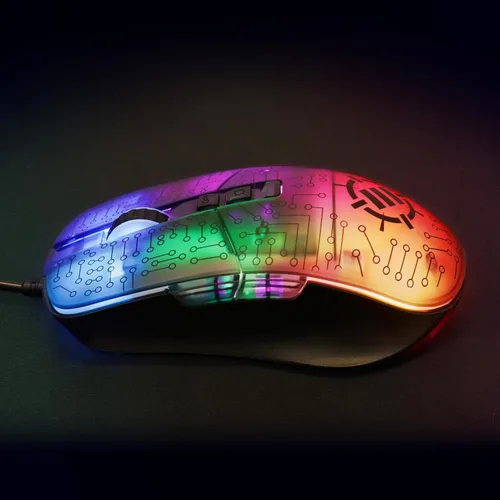 Vista 7 de ENHANCE Voltaic 2 Mouse para juegos, unisex, con cable, 7 botones programables, 7000 DPI, 13 modos de color, diseño ergonómico, USB Plug & Play