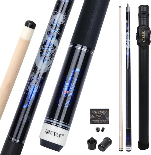 Vista 17 de CUEELF Scorpion Pool Cue Pro Taper Low Deflection Shaft 12.5mm Tip Negro