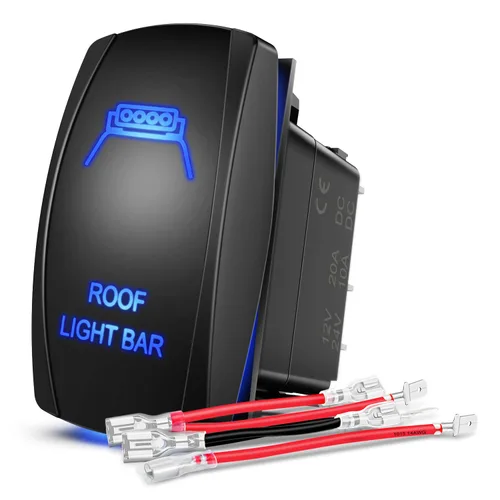 Vista 7 de Nilight Interruptor basculante de barra de luz de techo, interruptor de barra de luz LED, interruptor de barra de luz LED de 5 pines, interruptor