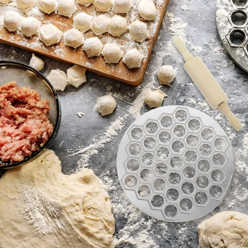 Vista 8 de Molde para bolas de masa hervida Pelmeni Maker Ravioli Maker Molde de bolas de masa con rodillo Pelmeni Moldes Máquina cortadora de ravioles Pirogi
