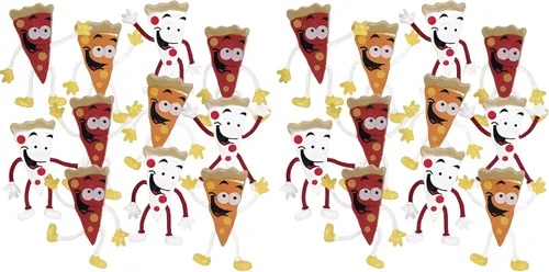Vista 7 de ArtCreativity Figuras de pizza flexibles, paquete de 12 juguetes para ansiedad para niños, divertidos recuerdos de fiesta de pizza, rellenos
