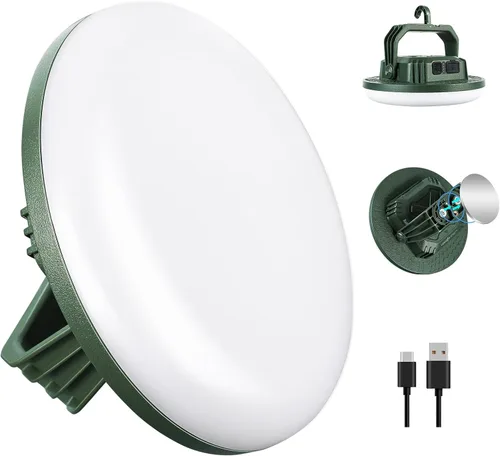 Vista 9 de VAVOFO Linterna LED de Campamento Recargable de 30W, 3000LM, 124 LED con 3 Modos de Iluminación, Luz Portátil para Tienda de 7200mAh con Imán