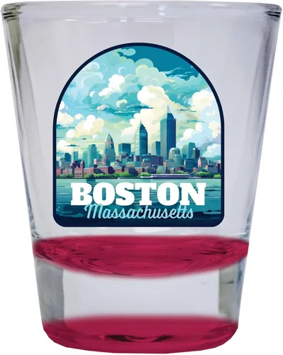 Vista 7 de Boston Massachusetts A Souvenir - Vaso de chupito redondo de 1.5 onzas, color azul, paquete de 2