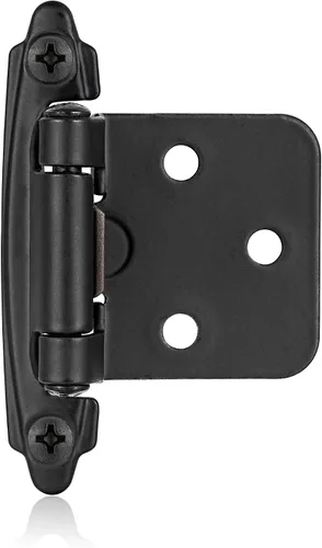 Vista 17 de 4 Pack (2 Pares) Bisagras de cierre automático de latón antiguo para puerta de gabinete de cocina, 1/2" de superposición (variable) Bisagras