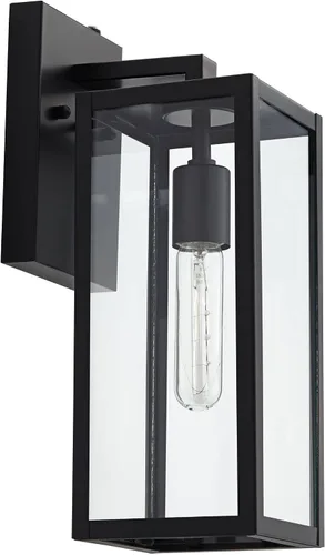 Vista 6 de John Timberland Titan - Juego de 2 lámparas de pared modernas para exteriores, marco rectangular negro místico del atardecer al amanecer, paneles