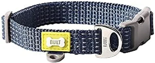 Vista 14 de BUILT Pet Nightsafe - Collar para perro pequeño, rosa y gris