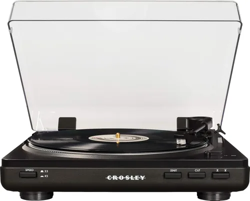 Vista 19 de Crosley KT400A-BK - Tocadiscos Bluetooth de 2 velocidades totalmente automático con altavoces estéreo S100A, color negro