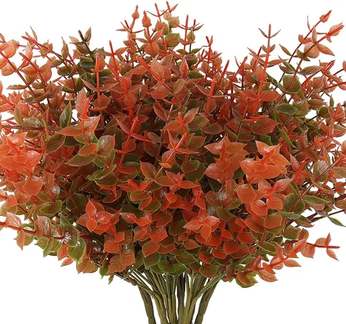 Vista 35 de RECUTMS - Flores artificiales, 12 plantas sintéticas para exteriores, resisten rayos ultravioleta, arbustos para interiores y exteriores, maceta