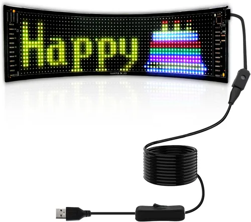 Vista 8 de Letrero LED programable de desplazamiento – Tablero de visualización a todo color con control de aplicación Bluetooth – Patrones personalizados