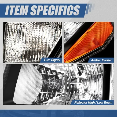 Vista 3 de Auto Dynasty Conjunto de faros delanteros compatible con Ford F150 2009, 2010, 2011, 2012, 2013, 2014, 12ª generación, repuesto de faros con luces
