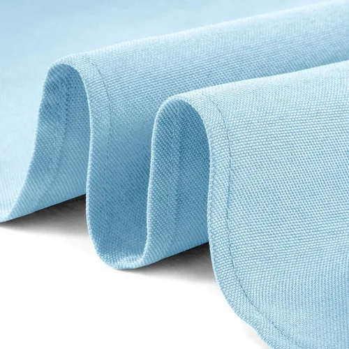 Vista 3 de Lann's Linens - Mantel redondo premium de 70 pulgadas para bodas/banquetes/restaurantes - Mantel de tela de poliéster - Azul bebé