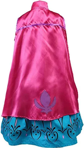 Vista 2 de Disfraz de coronación de capa larga para niñas con accesorios corona de tiara y guantes
