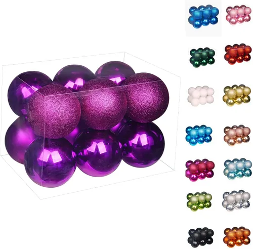 Vista 9 de Emopeak - Juego de 24 esferas navideñas, ornamentos irrompibles, 4 estilos, decoración colgante para árbol de Navidad, boda o fiesta