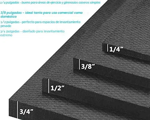 Vista 8 de American Floor Mats Ultimate - Tapetes de gimnasio independientes, sólidos en negro, 3' x 4' - 1/4" de espesor