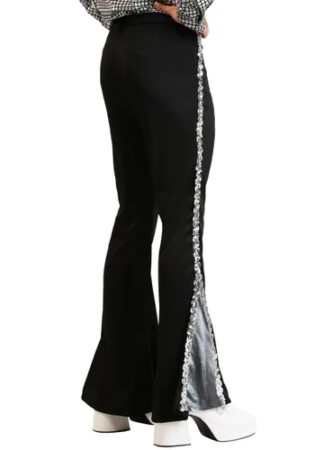 Vista 2 de Pantalones de Disfraz Disco Para Hombre con Lentejuelas Plateadas Multicolor