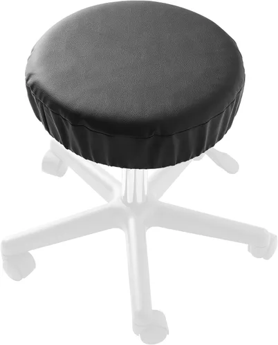 Vista 5 de Saloniture Paquete de 2 fundas redondas para asiento de taburete, funda impermeable de 13-1/2 pulgadas para silla giratoria o taburete de bar