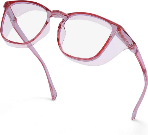Vista 22 de Gafas de seguridad anti niebla para mujeres y hombres, TR90, lentes de bloqueo de luz azul, transparentes, antiarañazos, protección UV, marco