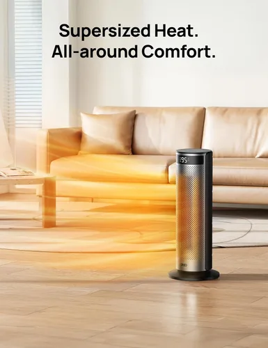 Vista 4 de DREO Calentador de espacio para habitaciones grandes, calentadores eléctricos de 20 pulgadas con DREO FortPlug para uso en interiores, torre