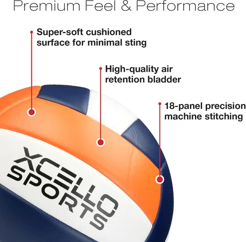 Vista 3 de Xcello Sports Gráficos surtidos de voleibol con bomba azul marino/verde/blanco, azul marino/naranja/blanco