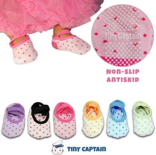 Vista 9 de Tiny Captain Calcetines antideslizantes con correa para niñas de 0 a 7 años de edad, calcetines de 1 año