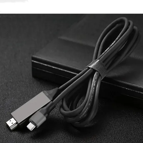 Vista 7 de Cable HDMI USB-C 4k HDMI compatible con Oppo Reno 4 F con cable completo de 2160p a 30Hz, 6 pies/5.9 ft [gris, Thunderbolt 3]