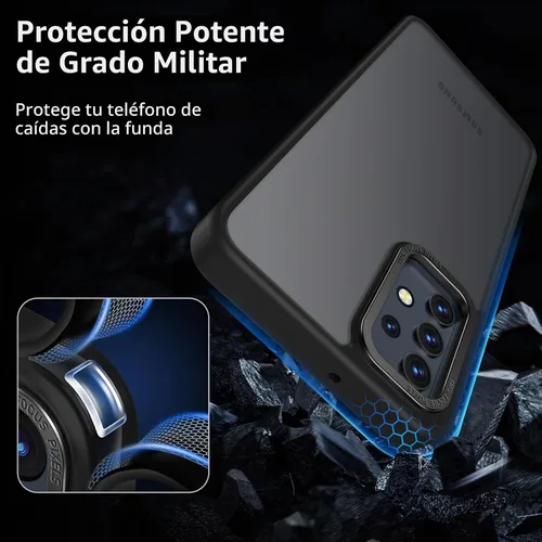 Vista 7 de Rayboen Funda para Samsung Galaxy A32 5G, translúcida esmerilada, tacto antiarañazos, parte trasera de policarbonato duro, borde de silicona suave