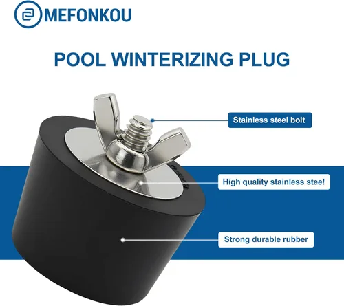 Vista 2 de Tapones de invierno para piscina de 1.5 pulgadas con tornillo SS y tornillos de acero inoxidable, goma resistente para piscinas enterradas y sobre