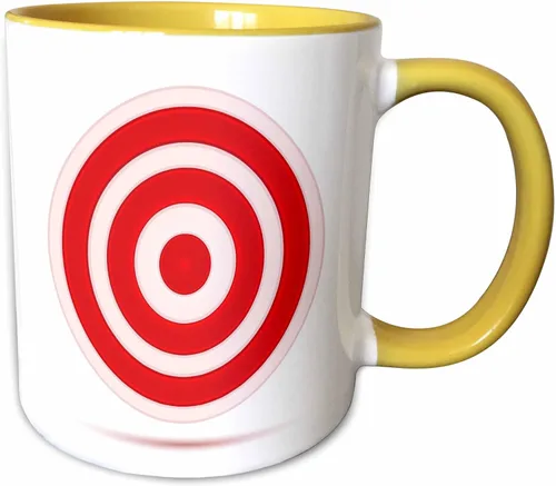 Vista 10 de 3dRose Taza de círculo blanco y rojo, 11 oz, color negro