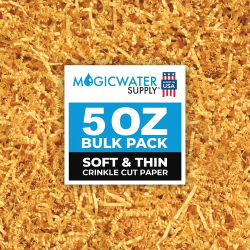 Vista 7 de MagicWater Supply - 5 oz - Naranja - Relleno de papel de corte arrugado suave y fino ideal para envolver regalos, relleno de cestas, cumpleaños