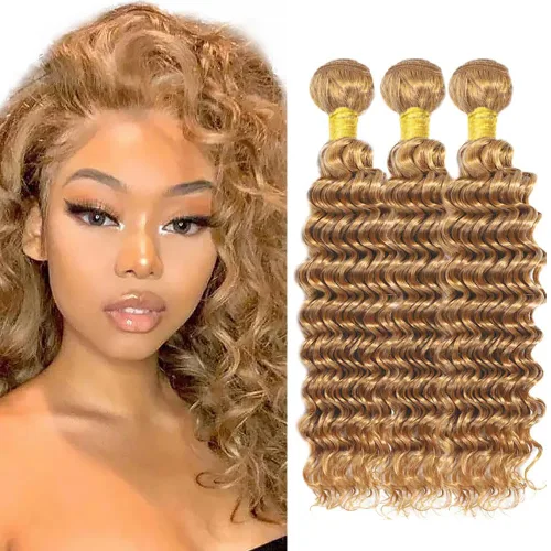 Vista 268 de 300g 1B27 Human Hair Bundles Honey Blonde Bundles Human Hair 10A Brazilian Virgin Remy Hair Extensions 8 10 12 Inch