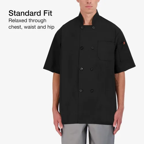 Vista 6 de Happy Chef Element - Abrigo de chef ligero de manga corta para hombre
