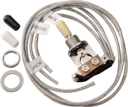 Vista 10 de Musiclily Basic Metric - Interruptor de palanca de guitarra recta corta de 3 vías para guitarra eléctrica estilo LP, parte superior negra con punta
