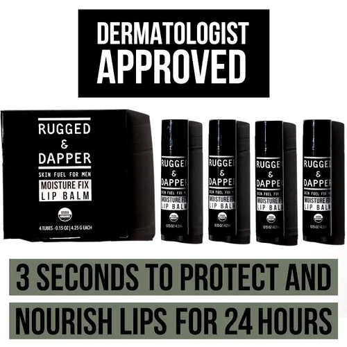 Vista 6 de RUGGED & DAPPER Paquete de bálsamo labial y limpiador facial para hombres: hidrata, hidrata, protege - Paquetes de cuidado de la piel