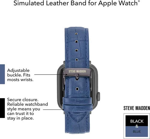 Vista 17 de Steve Madden Correa de moda de grano de cocodrilo para Apple Watch