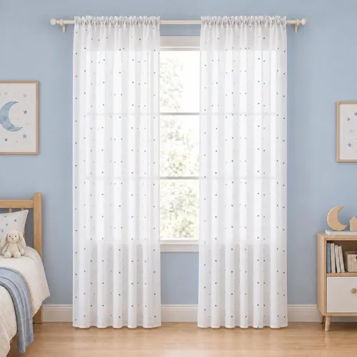 Vista 63 de Deconovo - Cortinas transparentes con filtro de luz de 84 pulgadas de largo Plata