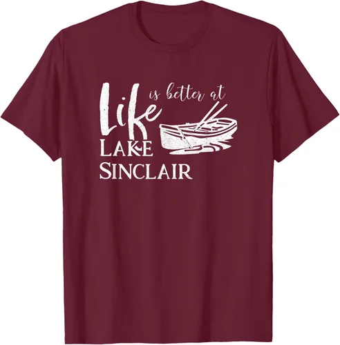 Vista 16 de Life is Better at Lake Sinclair Georgia Camiseta Negro