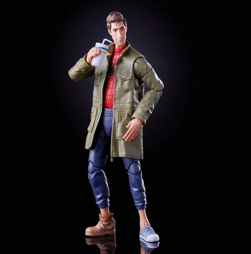 Vista 9 de Spider Man de Hasbro Marvel Legends Series, Into The Spider-Verse. Figura de acción coleccionable de Peter B. Parker de 6 pulgadas, juguete