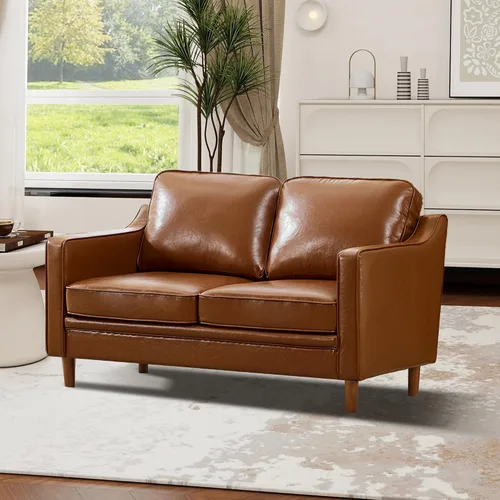 Vista 75 de Kingfun Sofá en Forma de L de 88", Sofá Seccional de Chenilla, Sofás Modernos de Mediados de Siglo con Marco de Madera Maciza para Sala de Estar