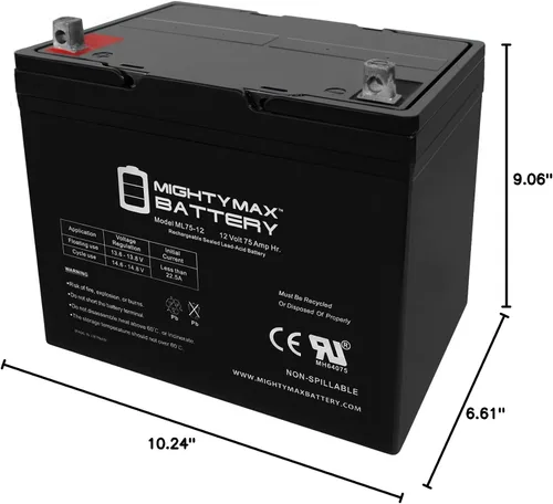 Vista 8 de Mighty Max Battery Reemplazo de batería SLA de 12V 75Ah para Wayne WSB1275