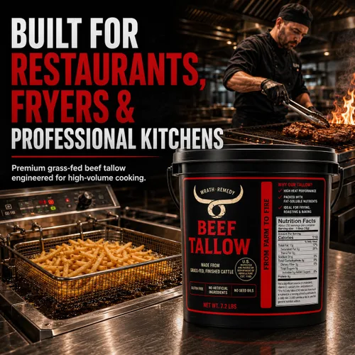 Vista 4 de Sarga de carne alimentada con pasto para cocinar, grasa de res pura, cubo a granel de 7.2 libras Grasa de cocina a granel de grado restaurante