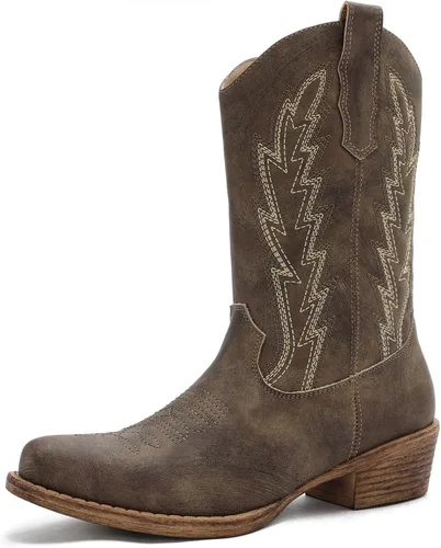 Vista 21 de GLOBALWIN Cowboy Boots for Women, Mid-Calf Western Style 19YY17negro