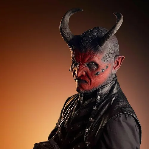 Vista 8 de TUTAVIAW Máscaras espeluznantes de Halloween para adultos, máscaras realistas de esqueleto alienígena zombi, disfraces de Halloween, accesorios