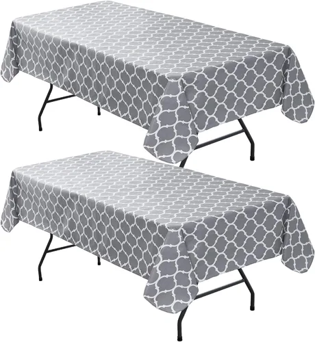 Vista 11 de Nasitos Paquete de 2 Manteles de Vinilo Cuadrado 54x54 Pulgadas - Beige, Manteles de Mesa de Cartón Impermeables y Resistente al Aceite, Manteles