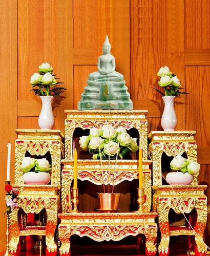 Vista 12 de BUDDHO Estatua de Buda Sothorn de mármol blanco de 6 pulgadas de alto. Estatua de Buda tailandés sentada para decoración del hogar, decoración
