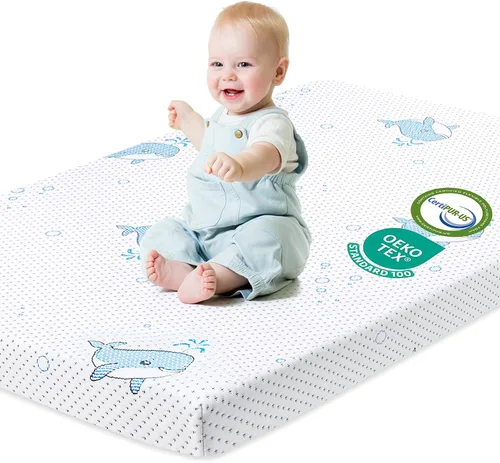 Vista 8 de Pack and Play - Colchón de espuma viscoelástica de doble cara de 38 x 26 pulgadas blanco 2