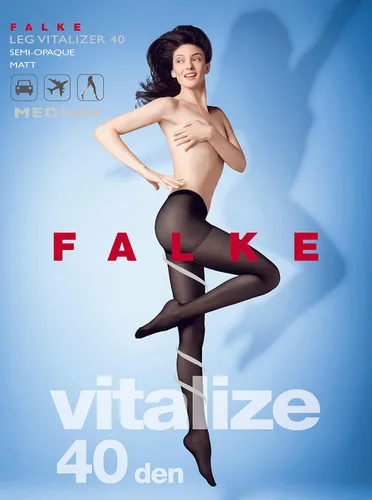 Vista 4 de FALKE Calcetines de compresión para mujer Vitalizer 40 DEN - semiopaco, mate, negro, tallas de EE. UU. 5 a 10.5, 1 par