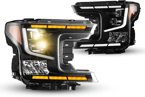 Vista 10 de Conjunto de faros delanteros para Ford F250, F350, F450, F550, F550 2017, 2018, 2019, 2020, con modos de iluminación LED funcionales, DRL, reemplazo