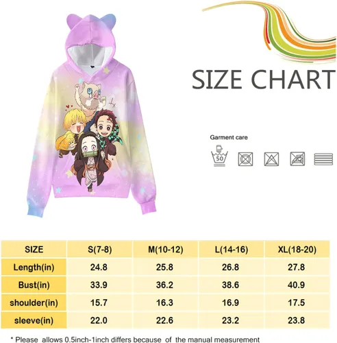 Vista 3 de Gofrvikoe Sudaderas con capucha de anime para niños y niñas, sudaderas con estampado 3D para adolescentes, sudaderas con capucha para cosplay