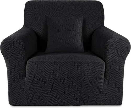 Vista 36 de Ruaozz Funda elástica para sofá de 1 pieza, fundas para sofá de 3 cojines, funda universal antideslizante para sofá, funda lavable de jacquard